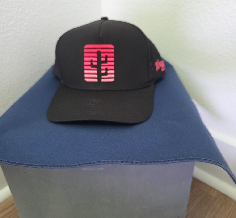 Black Snapback Hat with Pink Cactus Logo - Men's Accessories